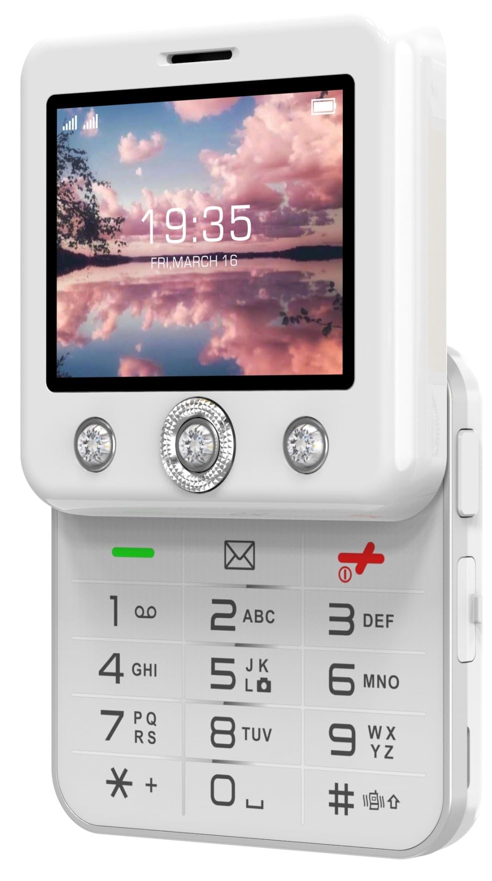 Onestyle GSM Diamond Tastenhandy weiß mit Notruftaste 4G