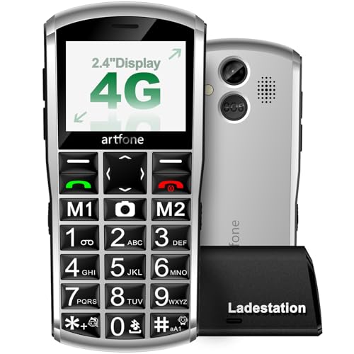 Artfone A400 Seniorenhandy 4G Tastenhandy Notruftaste Ladestation