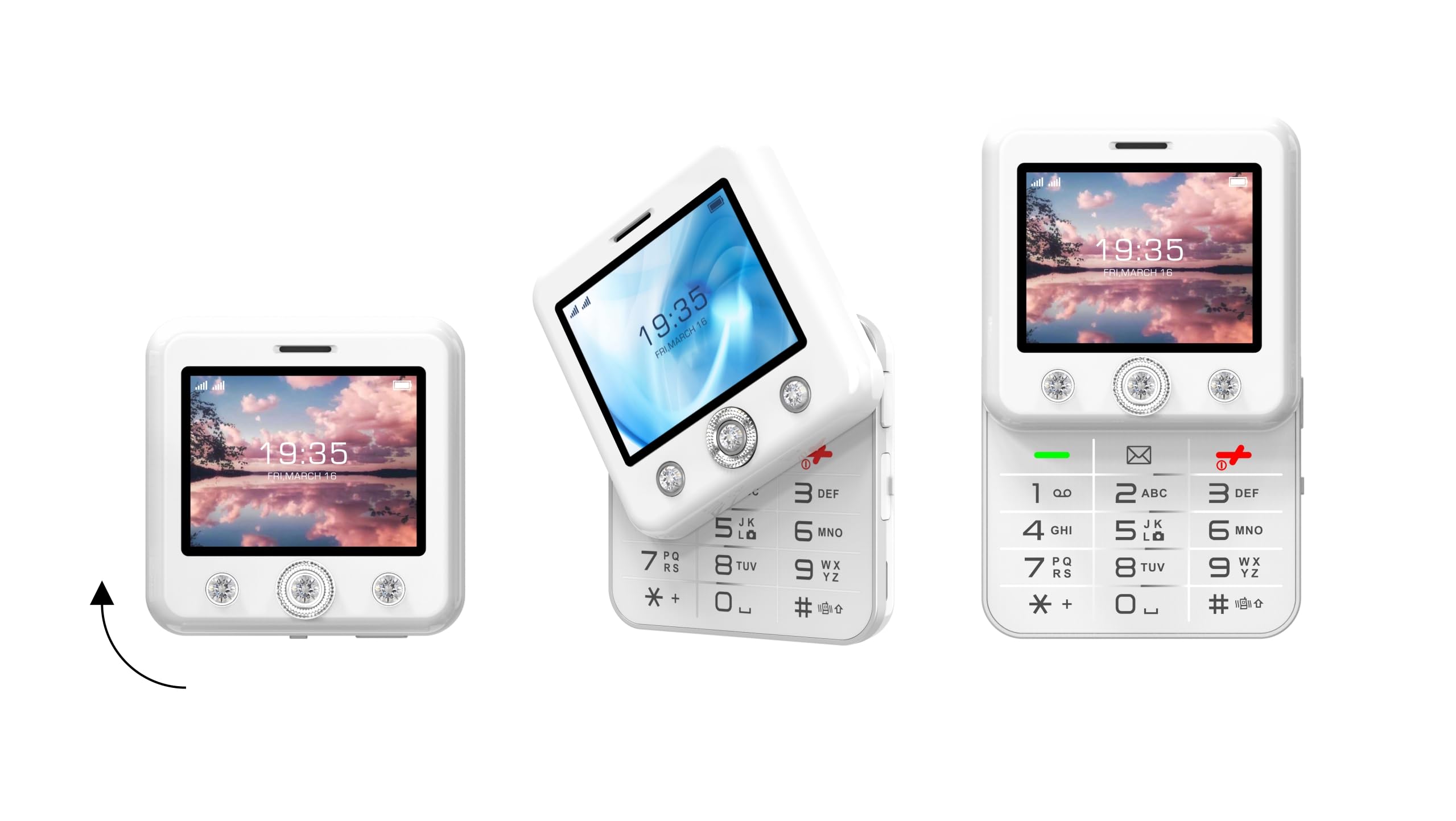 Onestyle GSM Diamond Tastenhandy weiß mit Notruftaste 4G
