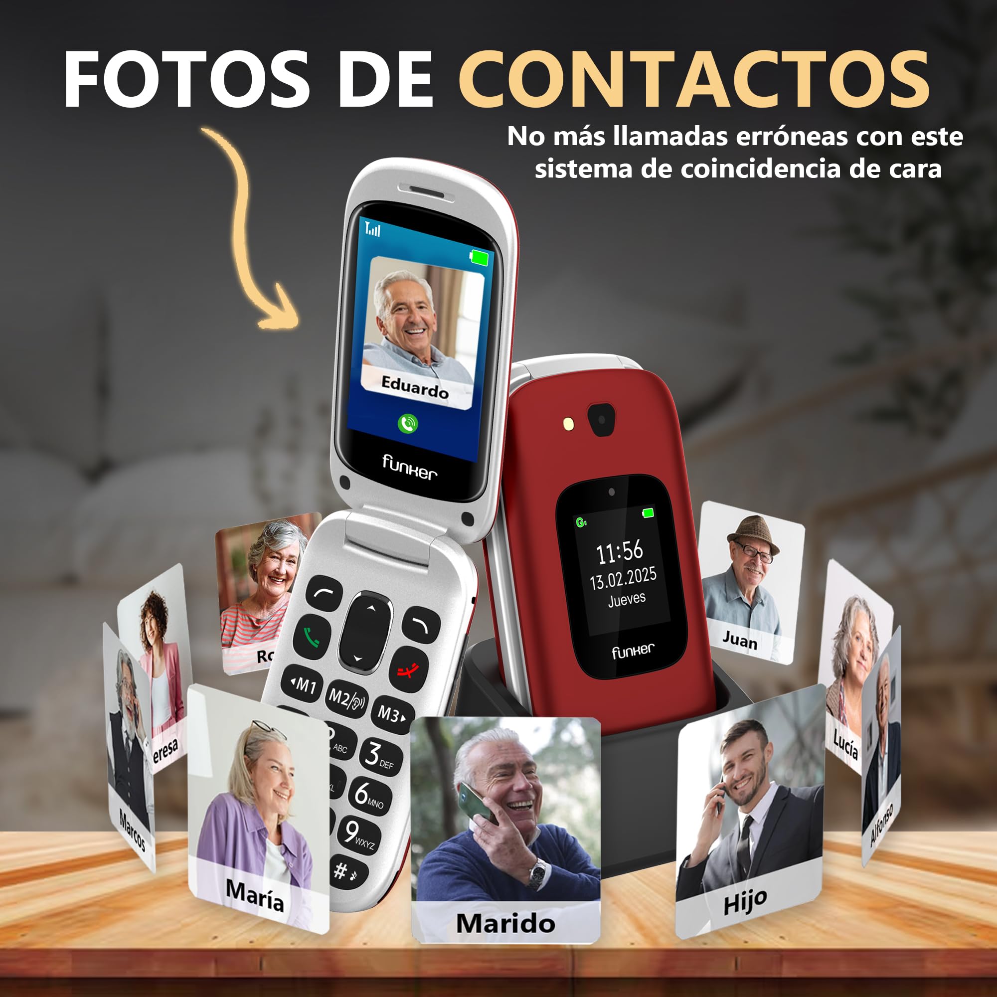 Funker Max Line E350 Max Klapphandy rot mit Notruftaste 4G