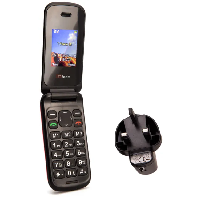 TTfone TT140 Klapphandy große Tasten Rot Giffgaff SIM