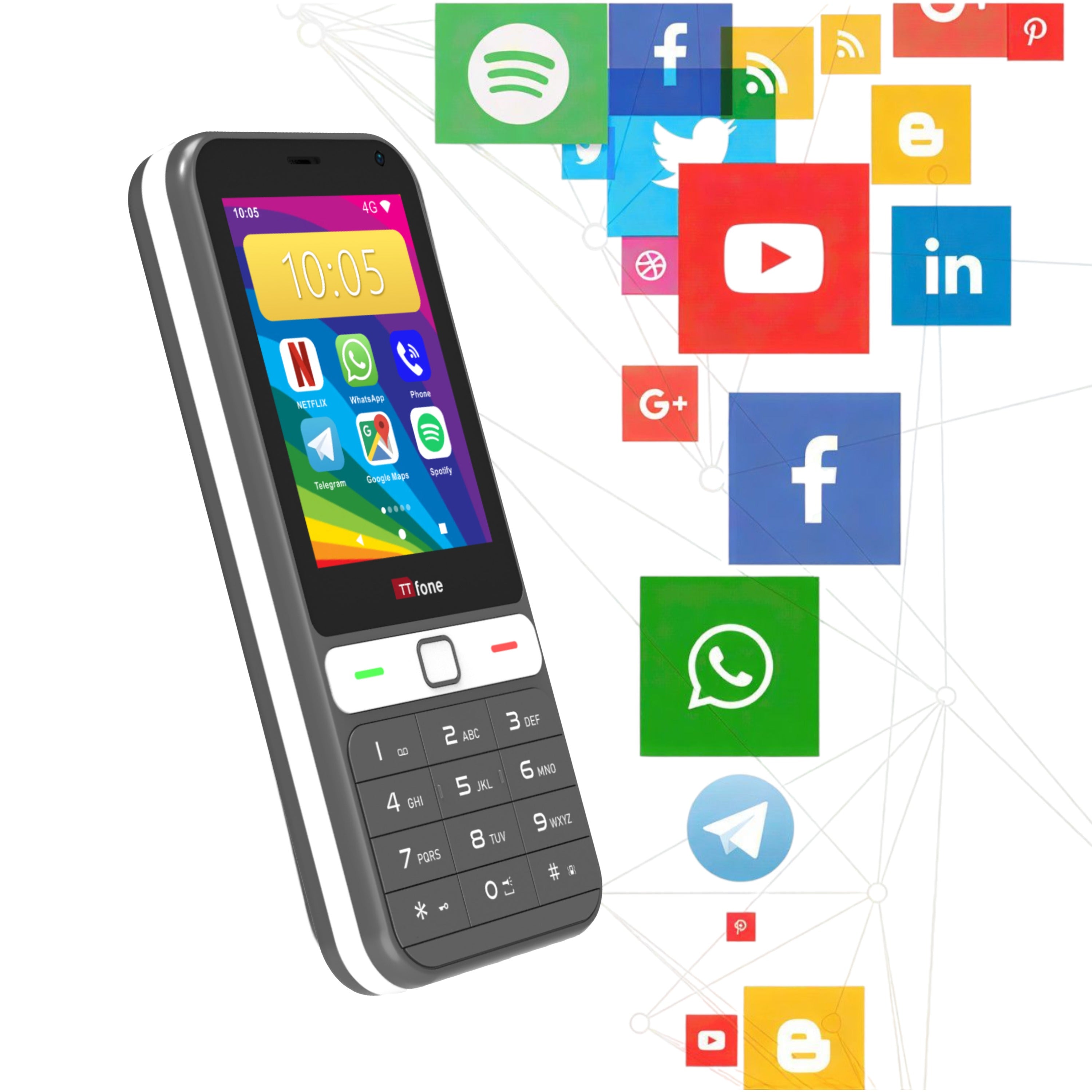 TTfone Mobile TT280 4G Tastenhandy Touchscreen Dual-SIM