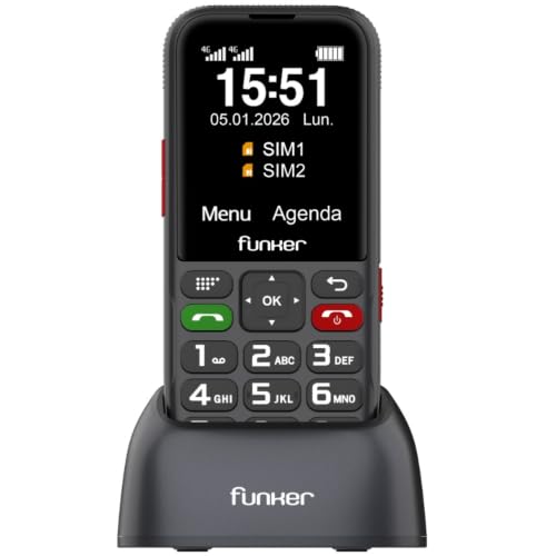 Funker Classic C180 4G Tastenhandy Schwarz mit Ladestation