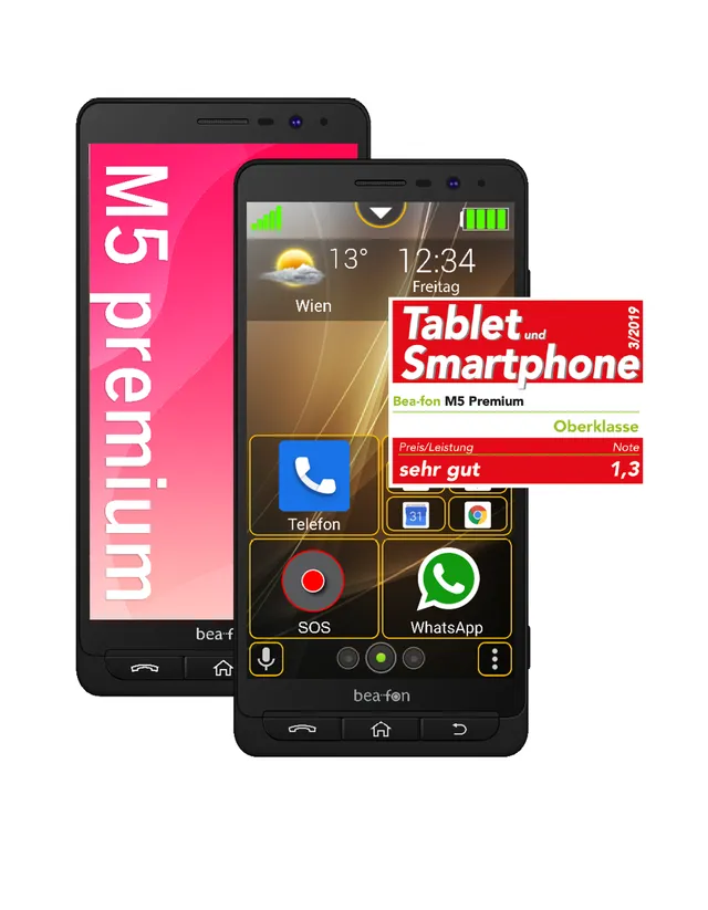 Bea-fon M5 Premium Senioren Smartphone 5,5 Zoll SOS