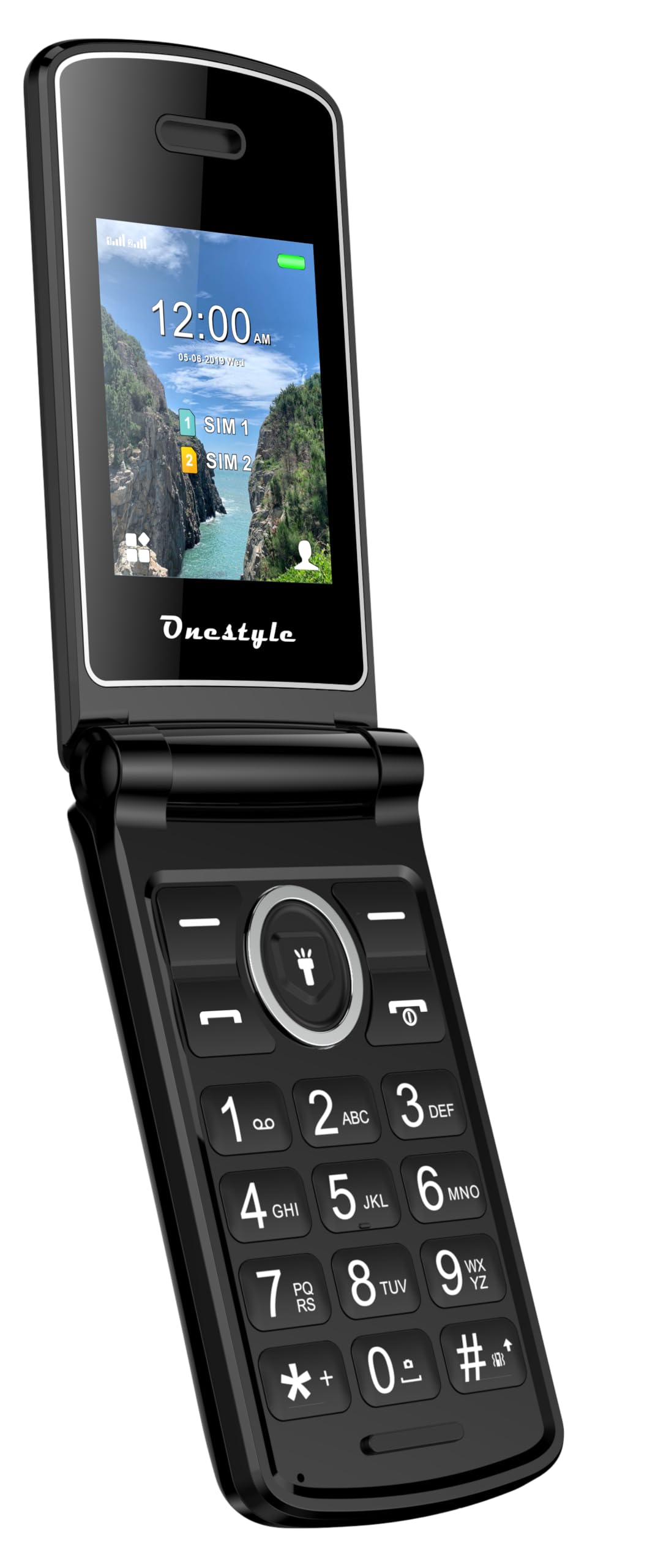 Onestyle Chrome Klapphandy Dual-SIM Tastenhandy schwarz