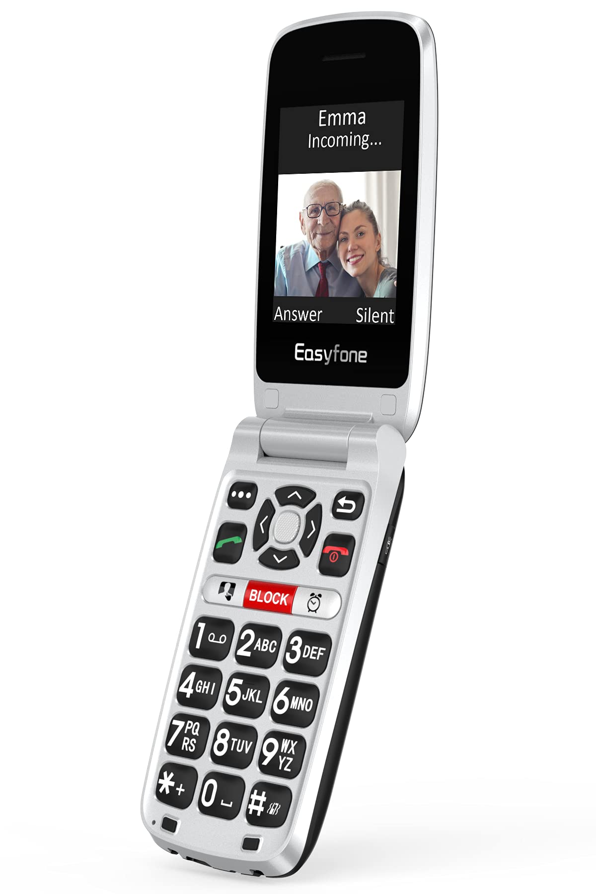 Easyfone Prime-A1 Pro Klapphandy mit Ladestation und SOS-Taste