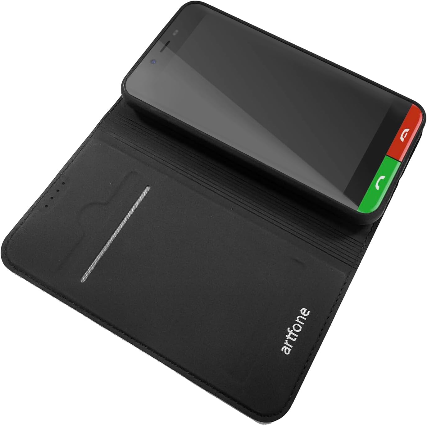 Artfone Smart_500 Handyhülle Klapphülle Schwarz Leder