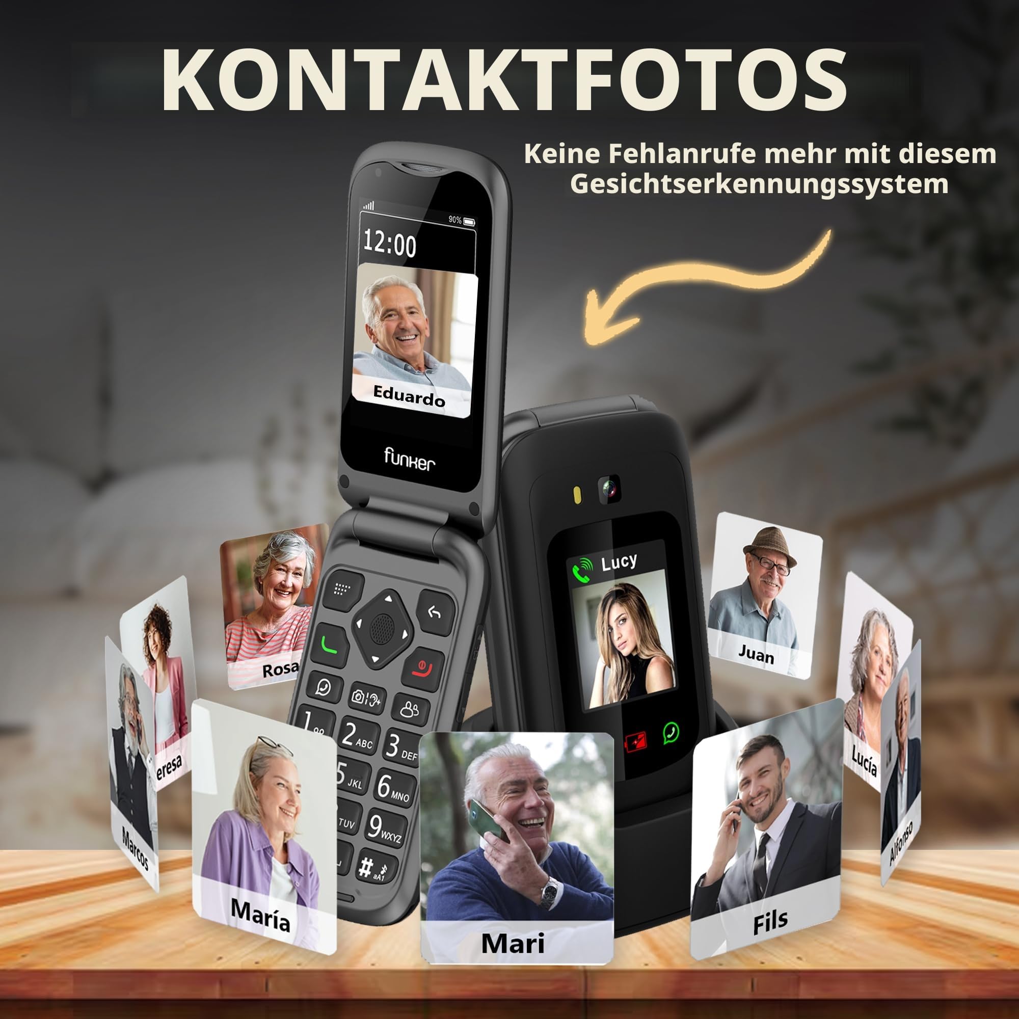 Funker Max E450 MAX Pro Klapphandy 4G WhatsApp Notruftaste