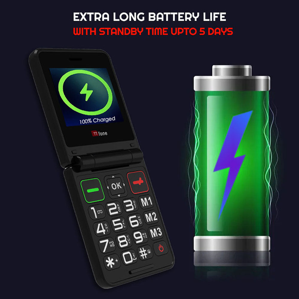 TTfone TT660 Klapphandy große Tasten Notruftaste Giffgaff SIM