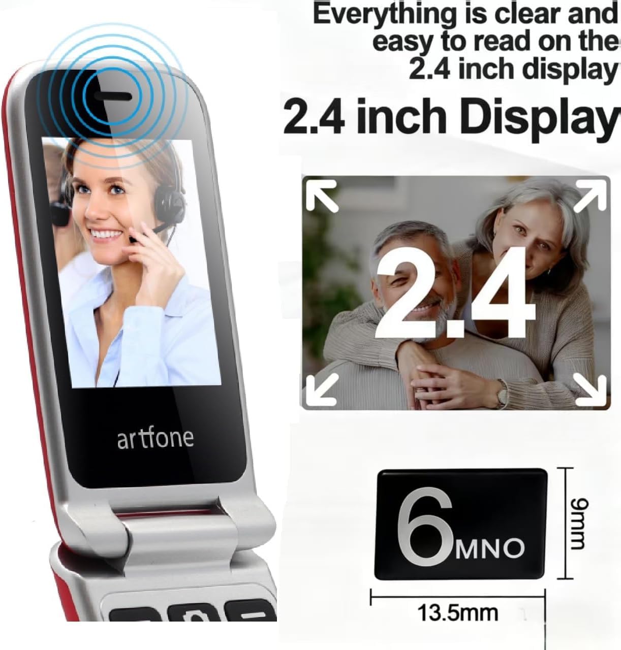 Artfone G6 Klapphandy große Tasten 4G SOS Ladestation USB-C