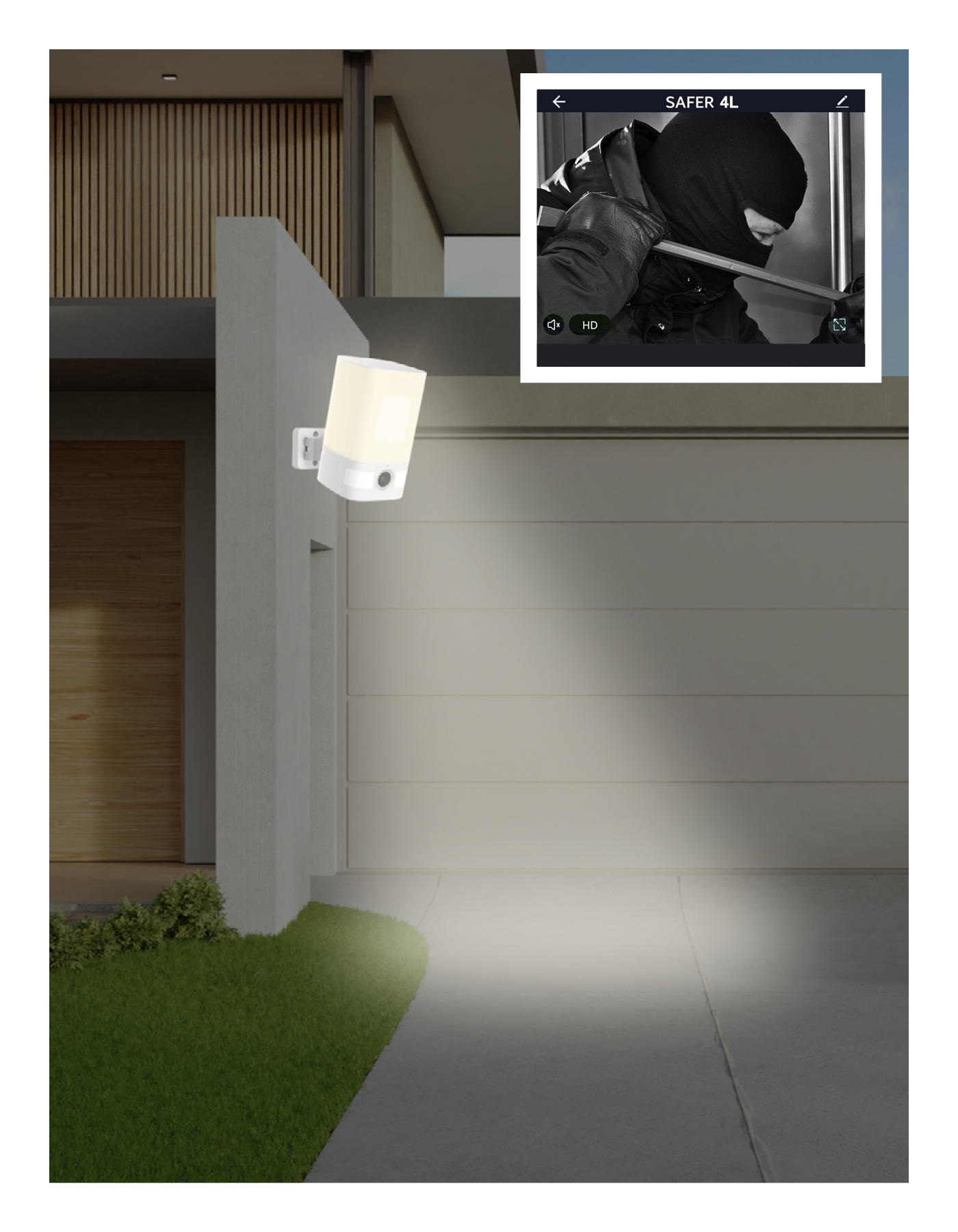 Bea-fon Smarthome Safer 4L Überwachungskamera mit Licht Akku