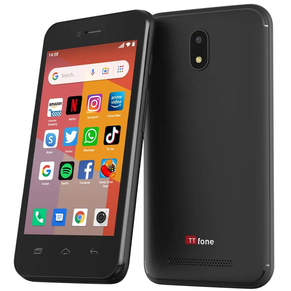 TTfone TT20 Smartphone Dual SIM schwarz mit USB-Kabel Android