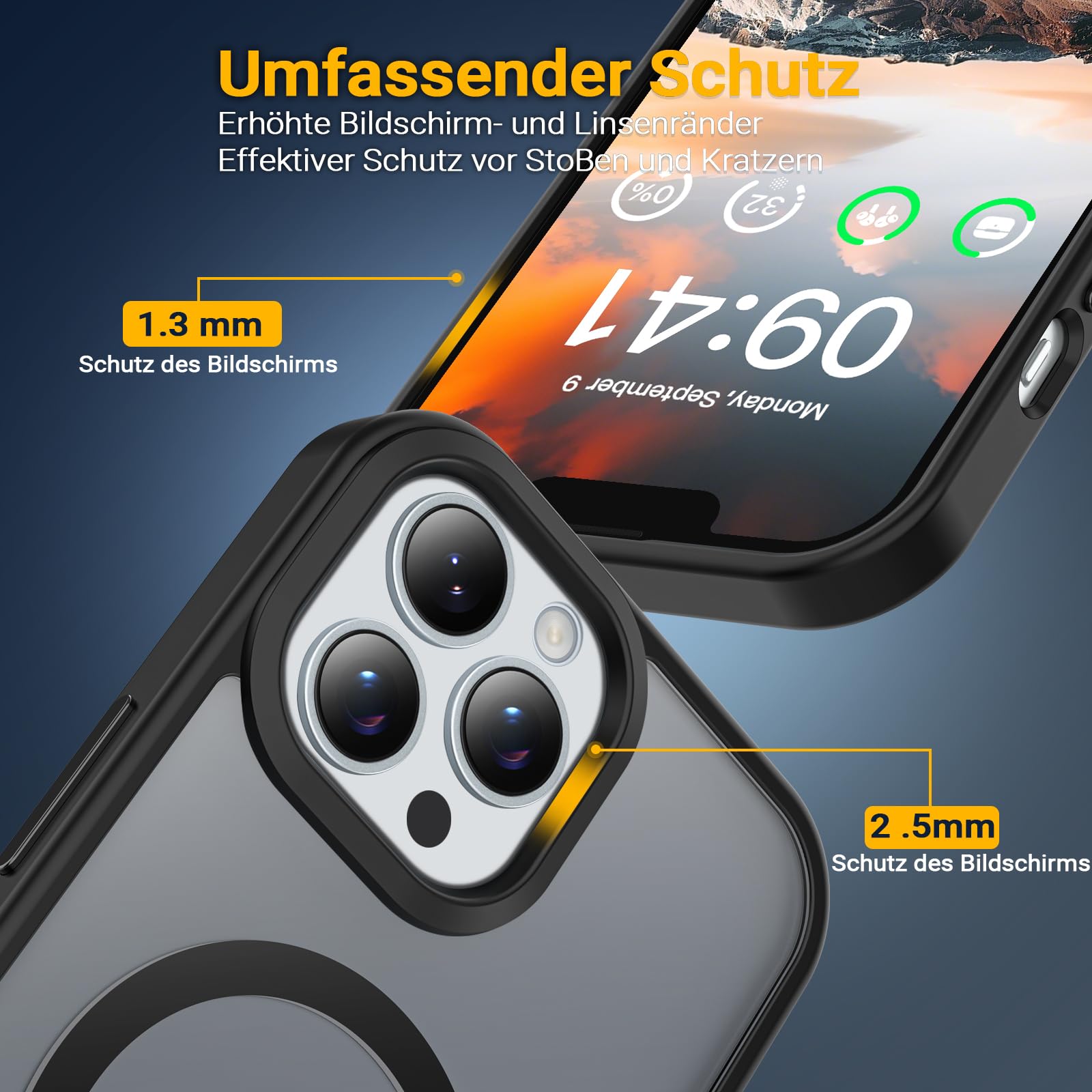Onestyle iPhone 13 Pro Hülle schwarz MagSafe matt