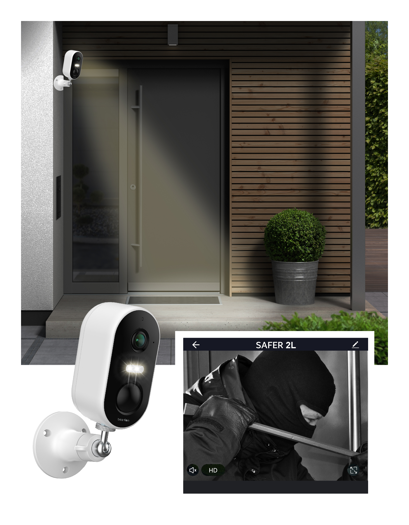 Bea-fon Safer 2L Outdoor Kamera Akku IP65 Super HD