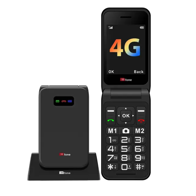 TTfone TT760 Klapphandy schwarz mit Ladestation 4G