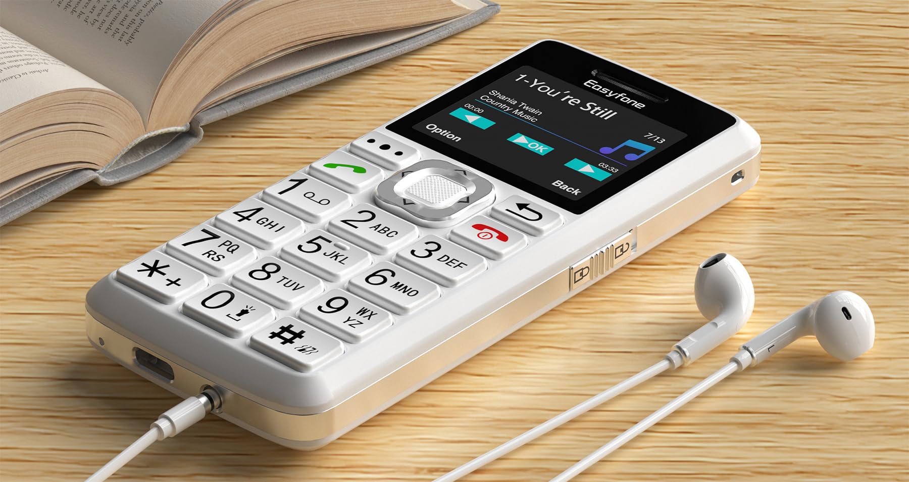 Easyfone T200 4G Tastenhandy weiß Notruftaste
