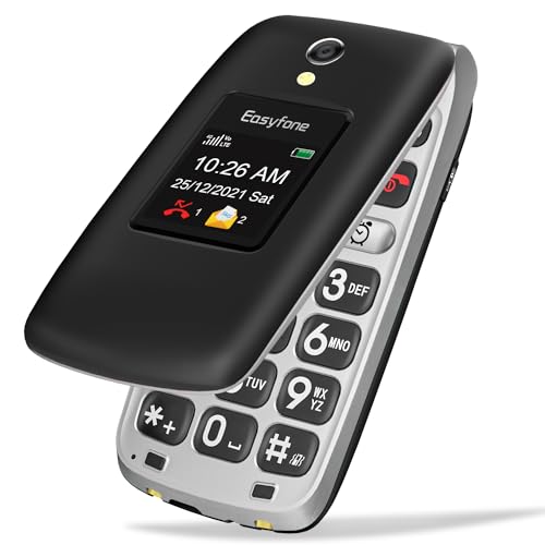 Easyfone Prime-A1 Pro Klapphandy mit Ladestation und SOS-Taste