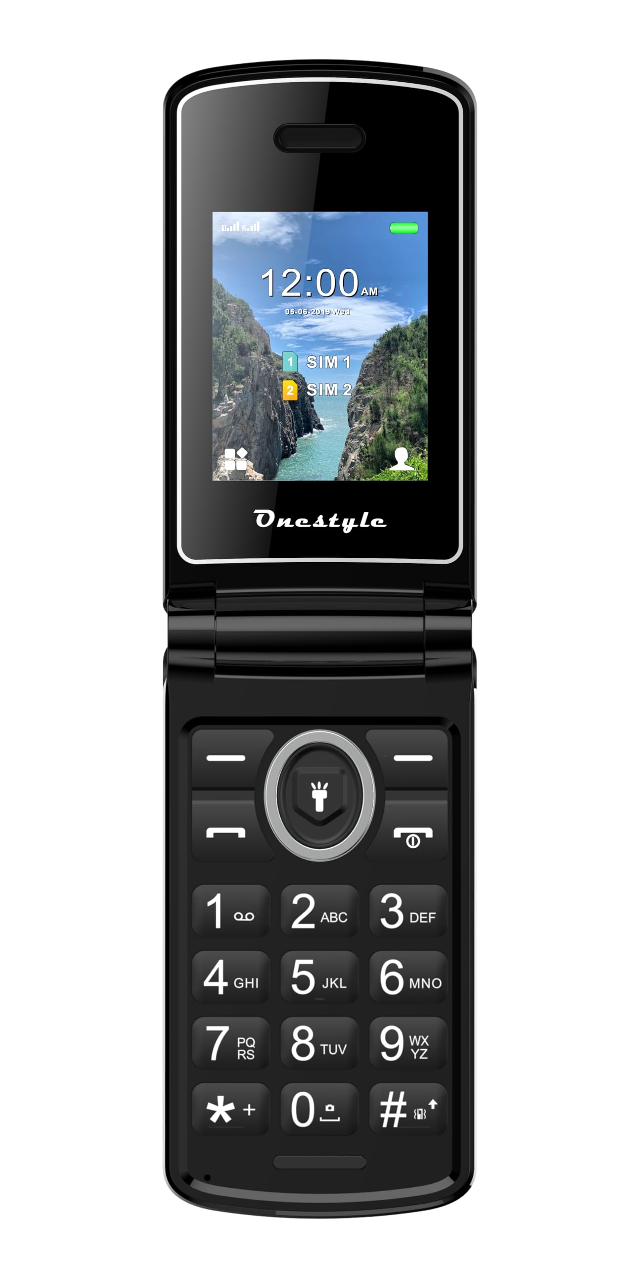 Onestyle Chrome Klapphandy Dual-SIM Tastenhandy schwarz