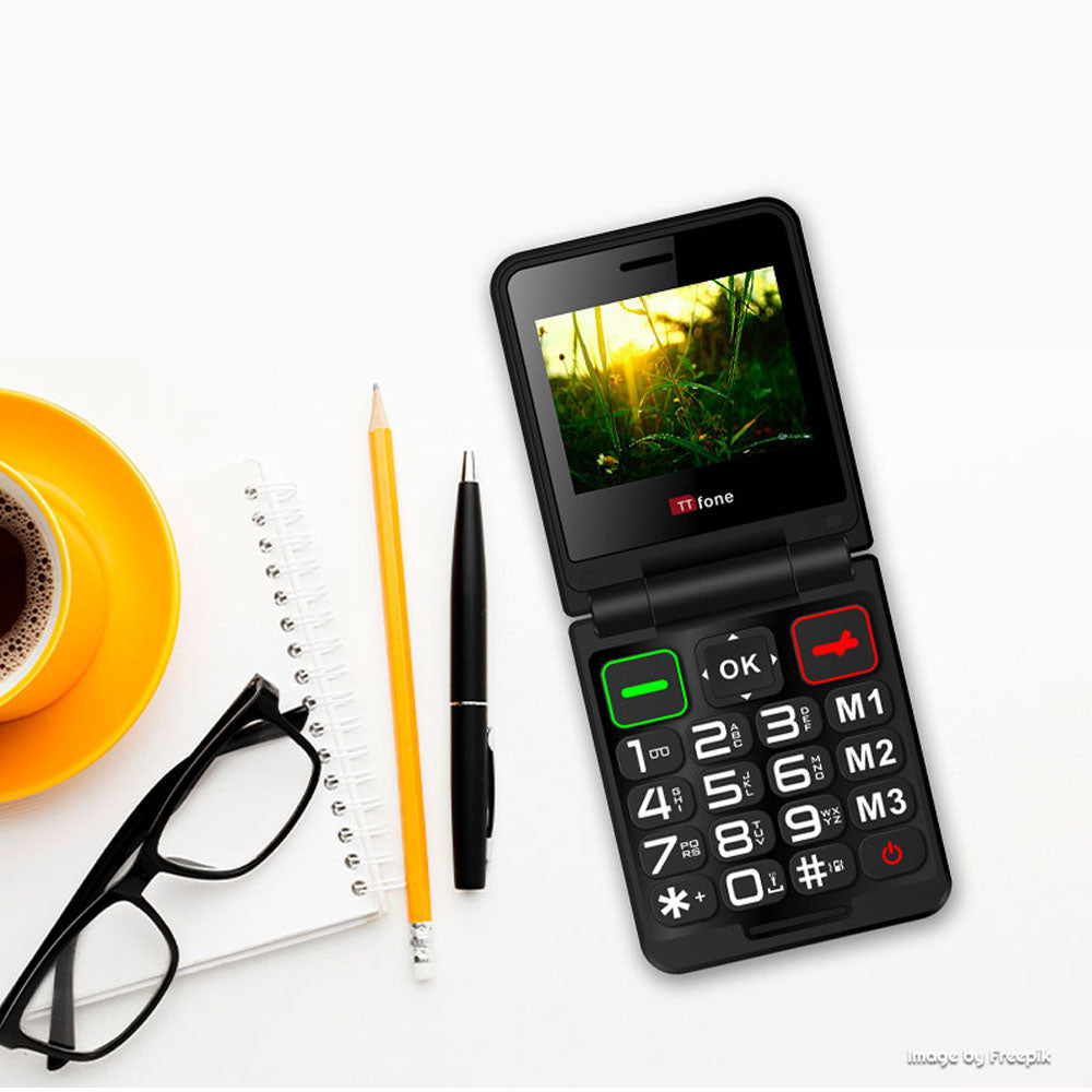 TTfone TT660 Klapphandy große Tasten Notruftaste Giffgaff SIM